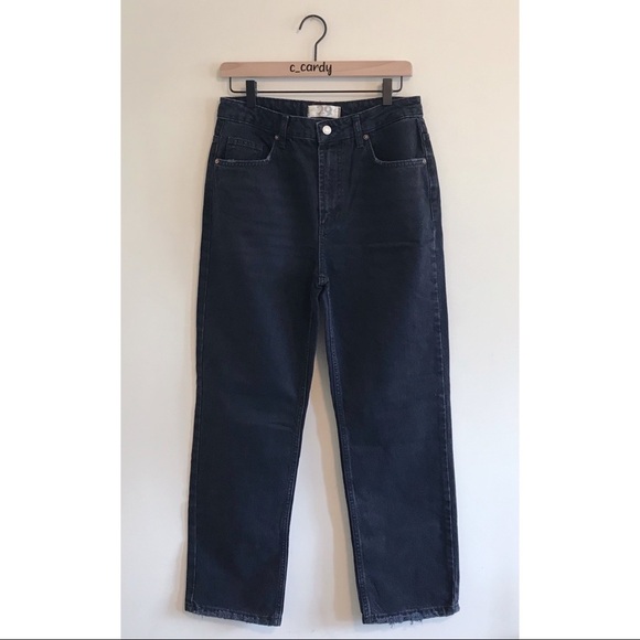 Free People Dakota Straight High Rise Jeans Black - Picture 1 of 8